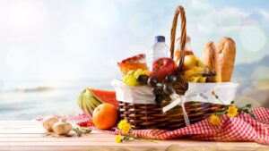 alimentação na praia