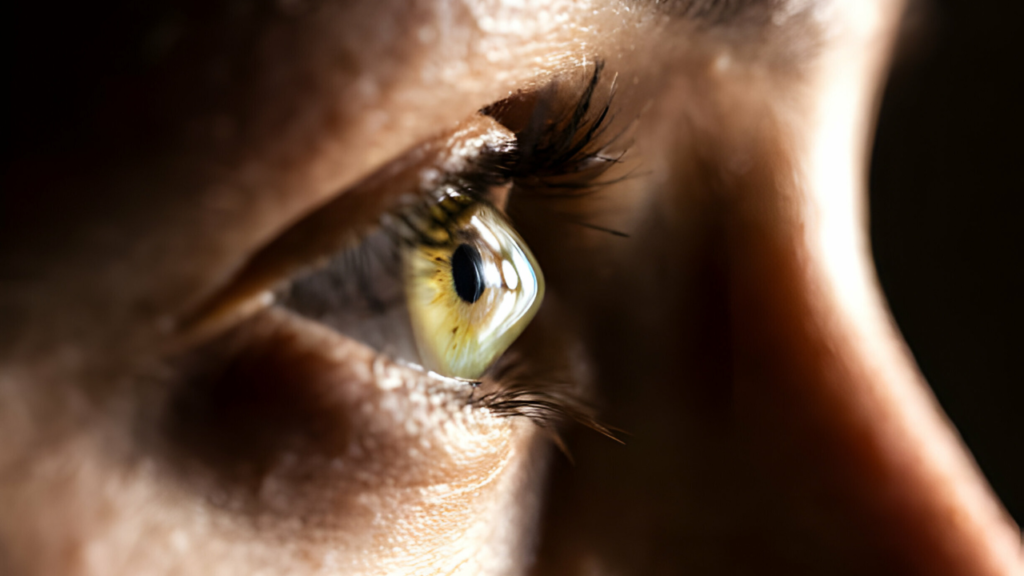 Uma córnea que necessita de tratamentos para ceratocone.