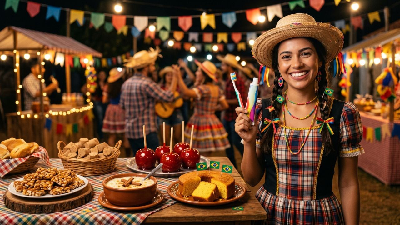 Como aproveitar o arraiá sem prejudicar o sorriso Como aproveitar o arraiá sem prejudicar o sorriso