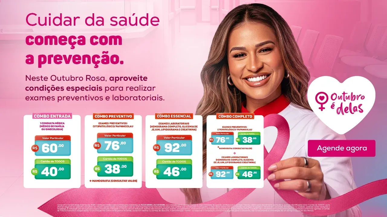 Outubro Rosa AmorSaúde: mamografia, ultrassom mamário e consulta ginecológica com preço acessível